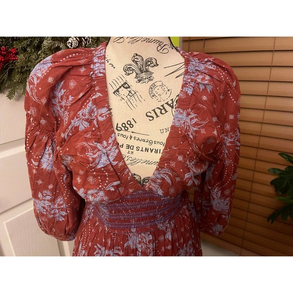 Free People's Golden Hour Maxi Dress, xs, wine combo - Picture 2 of 5